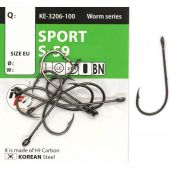 Крючок одинарный Gurza SPORT S-59 2BH №4 KE-3206-004