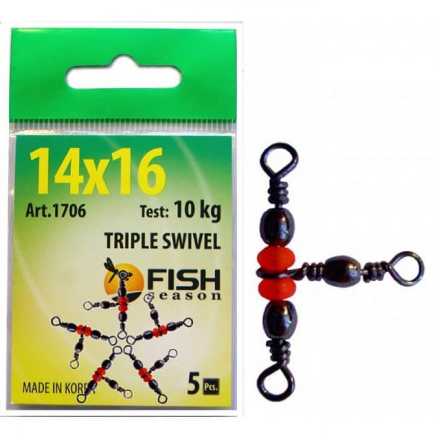 купить Вертлюг тройной Fish Season TRIPLE SWIVER 14X16-1706-0