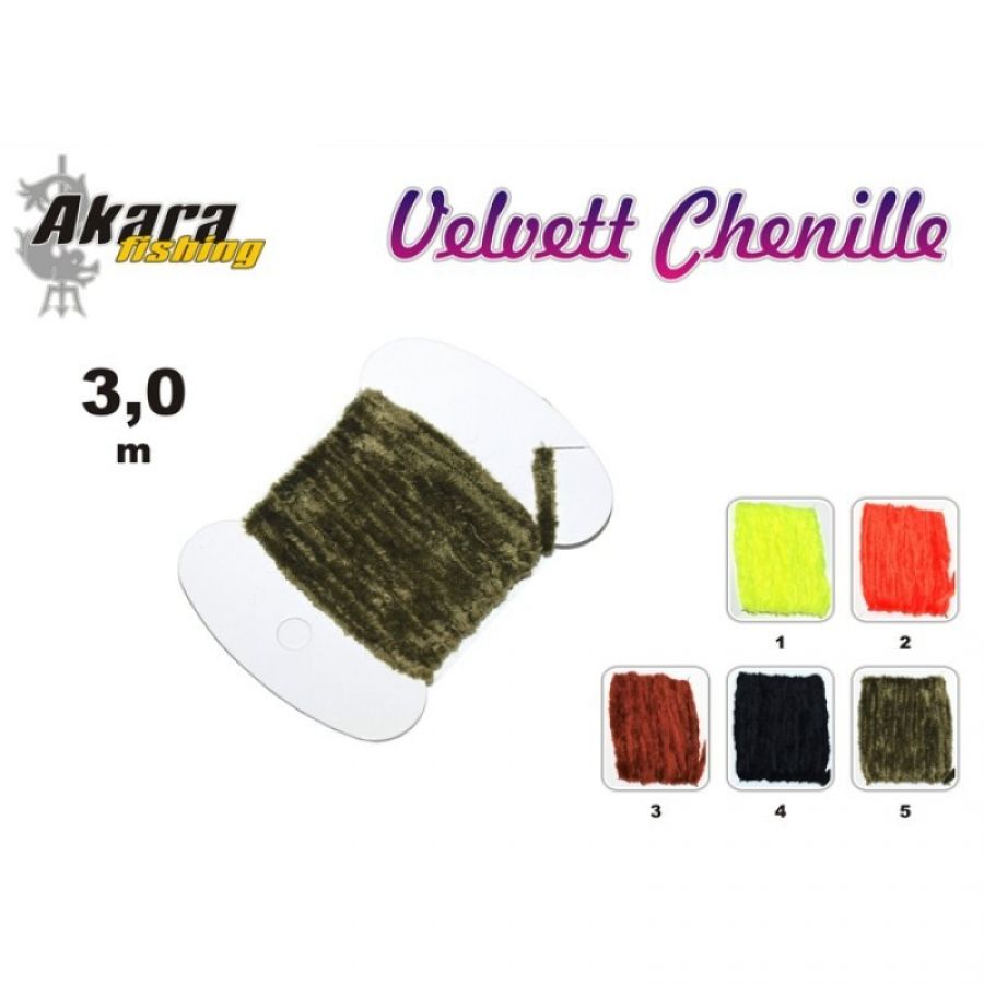 Синель Akara FLY MATERIALS Velvett chenille #RC-6-olive 3м-0