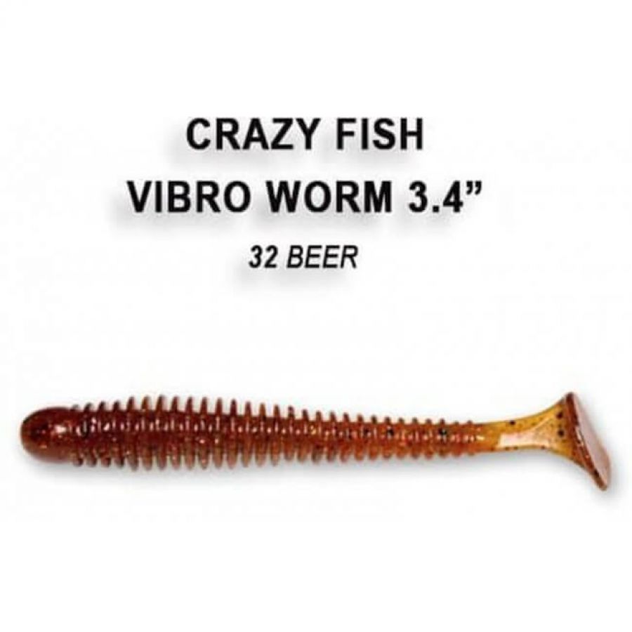 Силиконовая приманка Crazy Fish Vibro worm 3,4-5