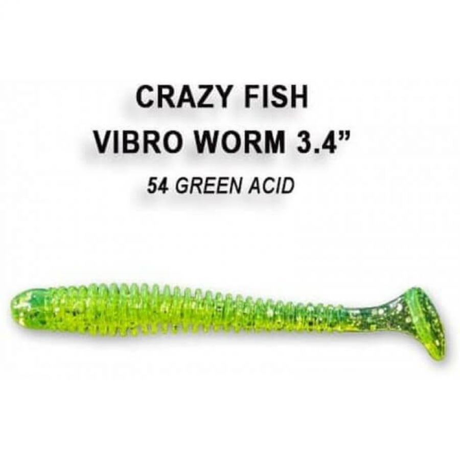 Силиконовая приманка Crazy Fish Vibro worm 3,4-9