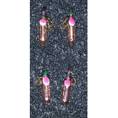 Мормышка DS Столбик 0,33 гр d-2.0 бронза, цепочка золото, глаз розовый