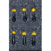 Мормышка DS Коза 0,21 гр d-2,0 черная, шарик желт полоска