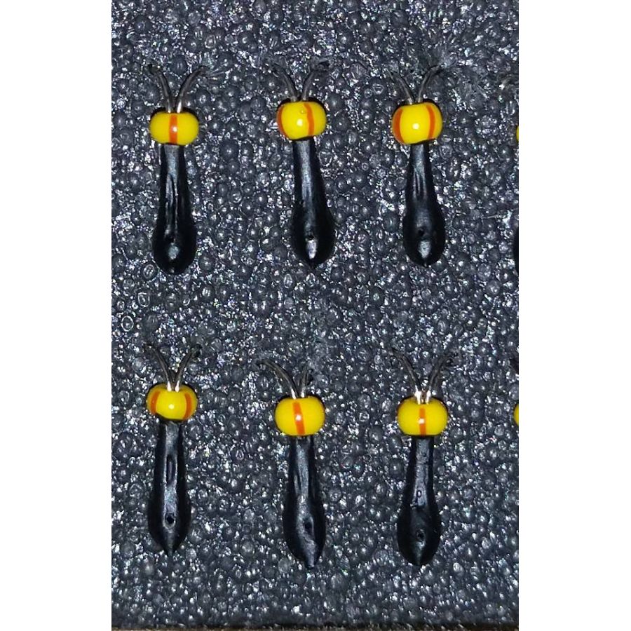 купить Мормышка DS Коза 0,21 гр d-2,0 черная, шарик желт полоска-0