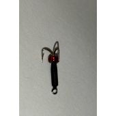 Мормышка Арсенал Черт d-1,5 мм 0,2 гр черный с бусинкой красной