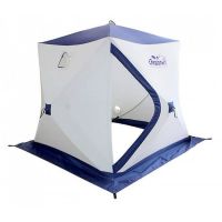 Палатка зимняя куб СЛЕДОПЫТ 2,1 х2,1 м, Oxford 210D PU 1000, 4-местная ,цв. бело-синий