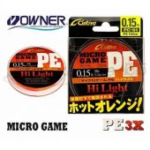 Плетёнка OWNER Micro Game PE 3X 150м Orange