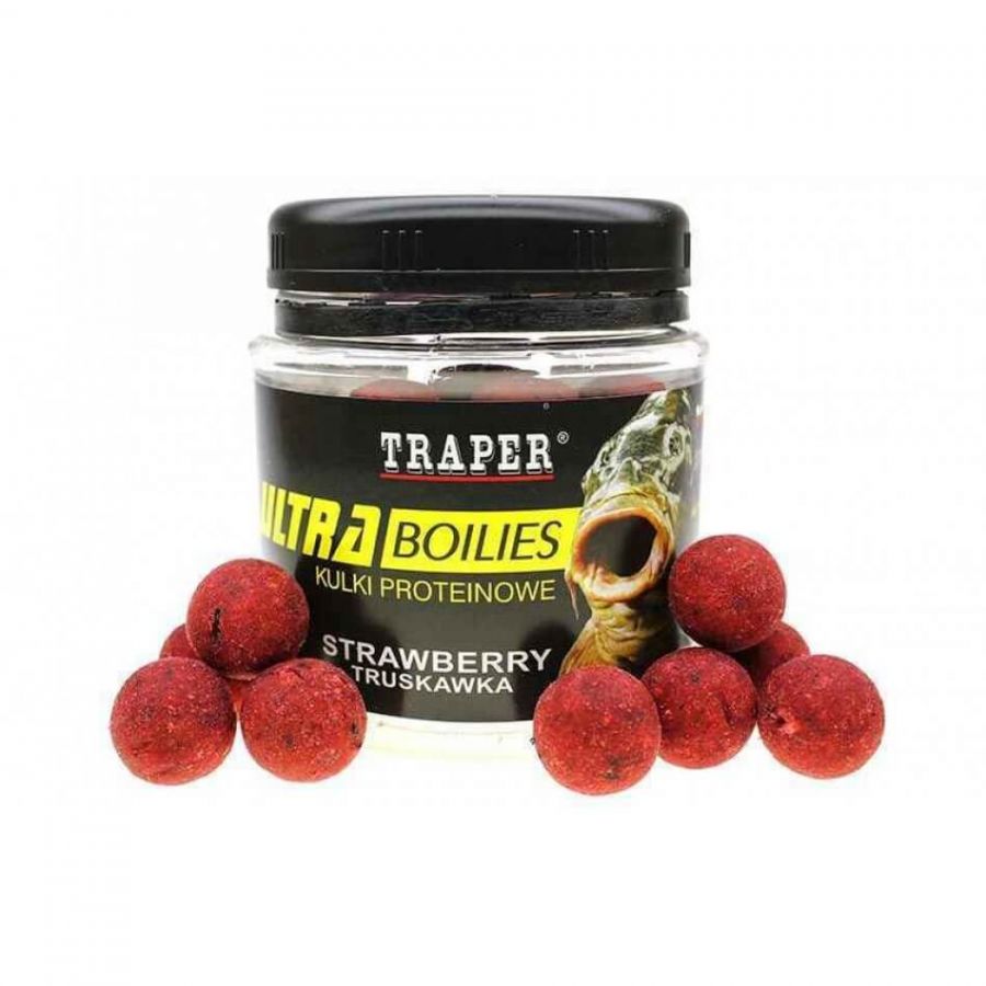 Бойлы Traper Ultra Boilies Клубника 12мм 100гр-0