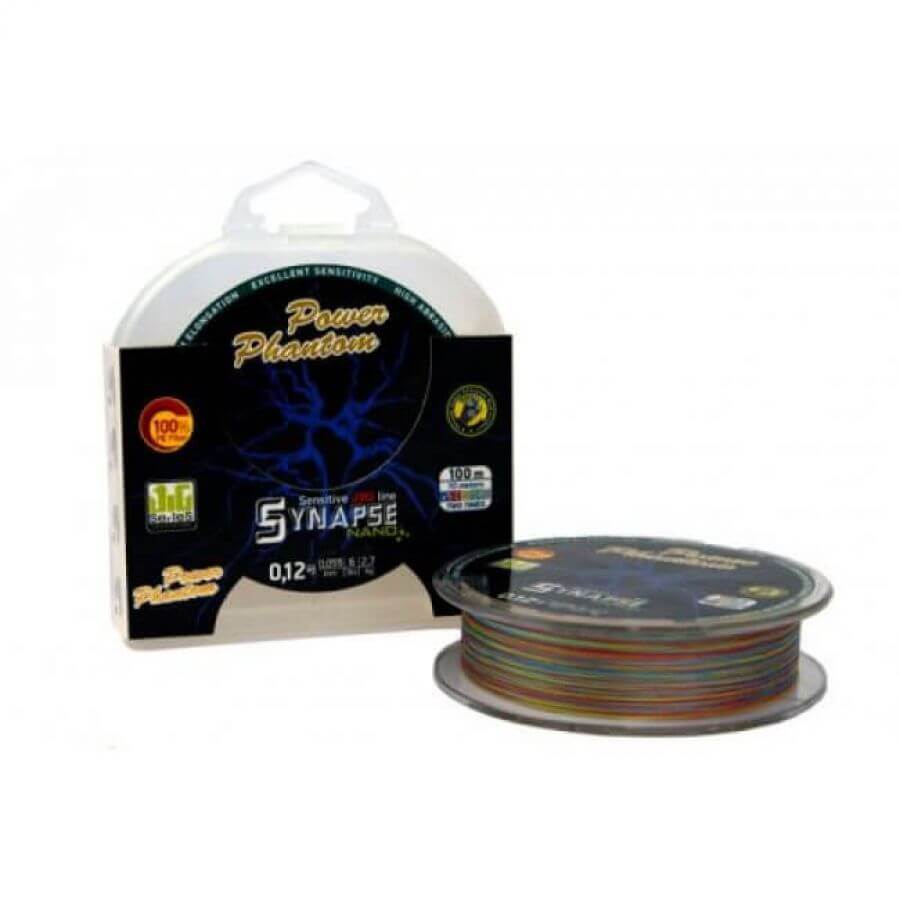 Плетенка Power Phantom SYNAPSE Nano 100м #0.15lb #0.065 multicolor-0