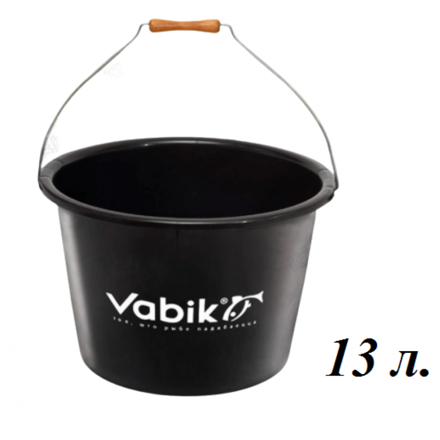 Ведро для прикормки + крышка VABIK PRO Black 13л-0