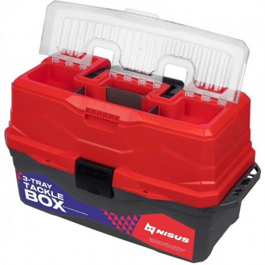 Ящик для снастей Tackle Box трехполочный(красный) Nisus-0