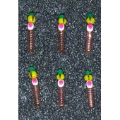 Мормышка DS Столбик рифленый 0,32 гр d-1,5 бронза, глаз розовый, шарик желтый полоска