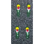 Мормышка DS Опарыш 0,30 гр d-2,5 зел,глаз крас, шарик желтый