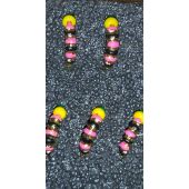 Мормышка DS Опарыш 0,30 гр d-2,5 розово-черн., шарик желтый