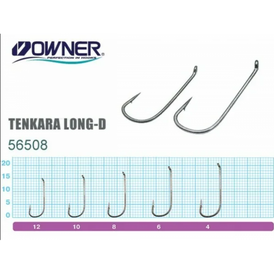 Крючок одинарный Owner 56508 Tenkara Long-d #10 черный хром-0