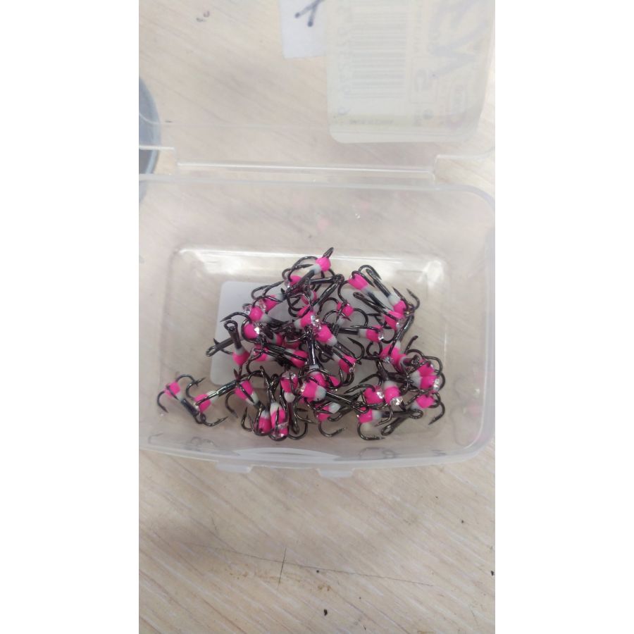 купить Тройник с бусиной (красная,белая) Fishing Hooks №10-0