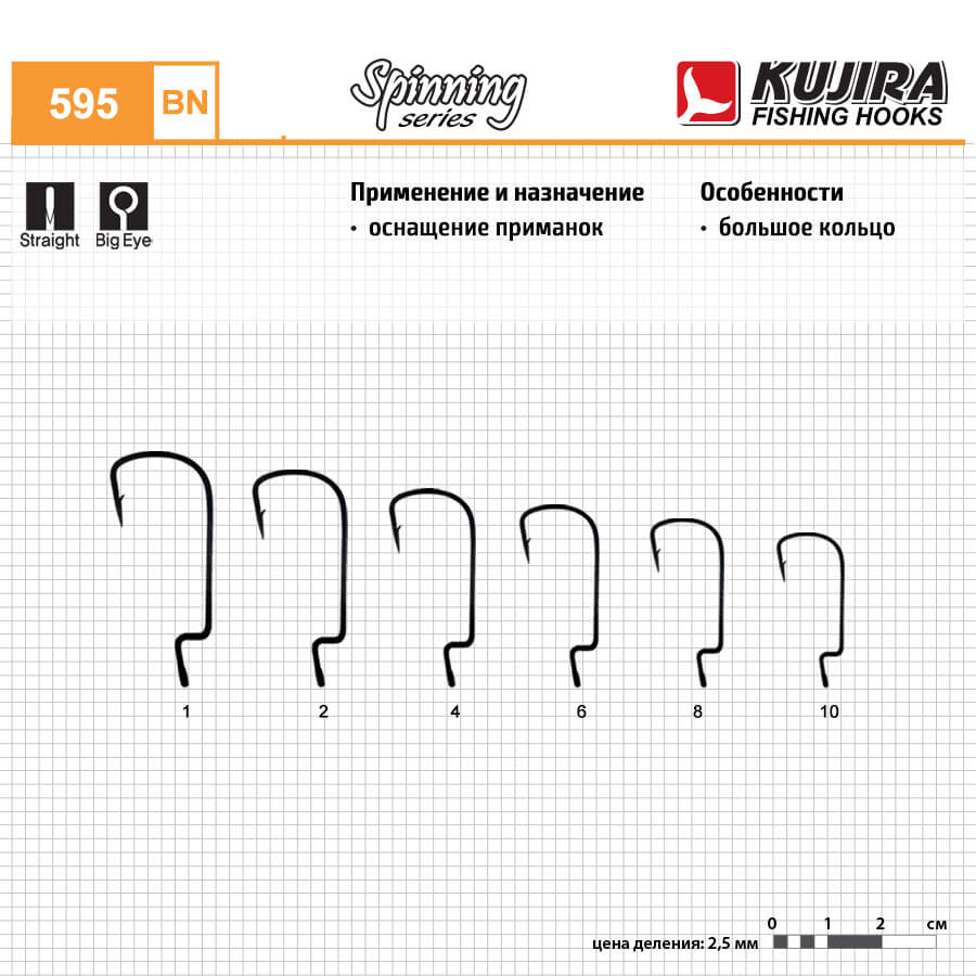 Крючок офсетный KUJIRA 595 #2-0