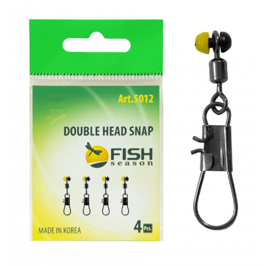 Вертлюг с застежкой Fish Season DOUBLE HEAD SNAP-0