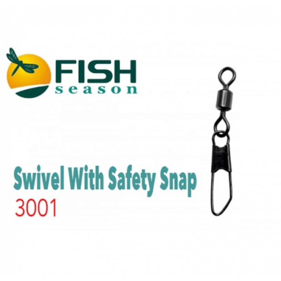 Вертлюг с застежкой Fish Season SWIVER WITH SNAP-3001-0
