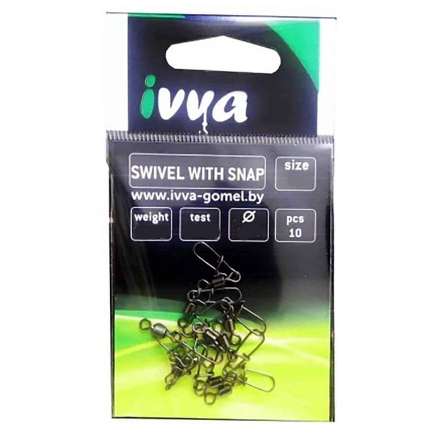 Вертлюг с застежкой SWIVEL WITH SNAP №8 test 12.8kg d-0,35-0