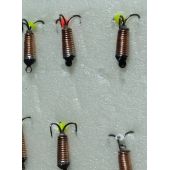 Мормышка Владимирская Черт с ушком рифленый золото 0,5 гр d-2мм