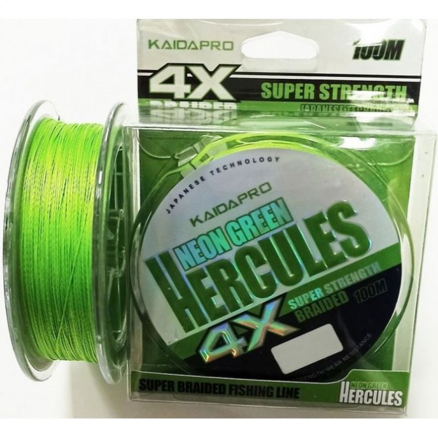 Плетенка Kaida Hercules X4 neon green 100м-0