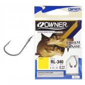 Крючок с поводком Owner RL-340 #6 d-0.22 черный хром