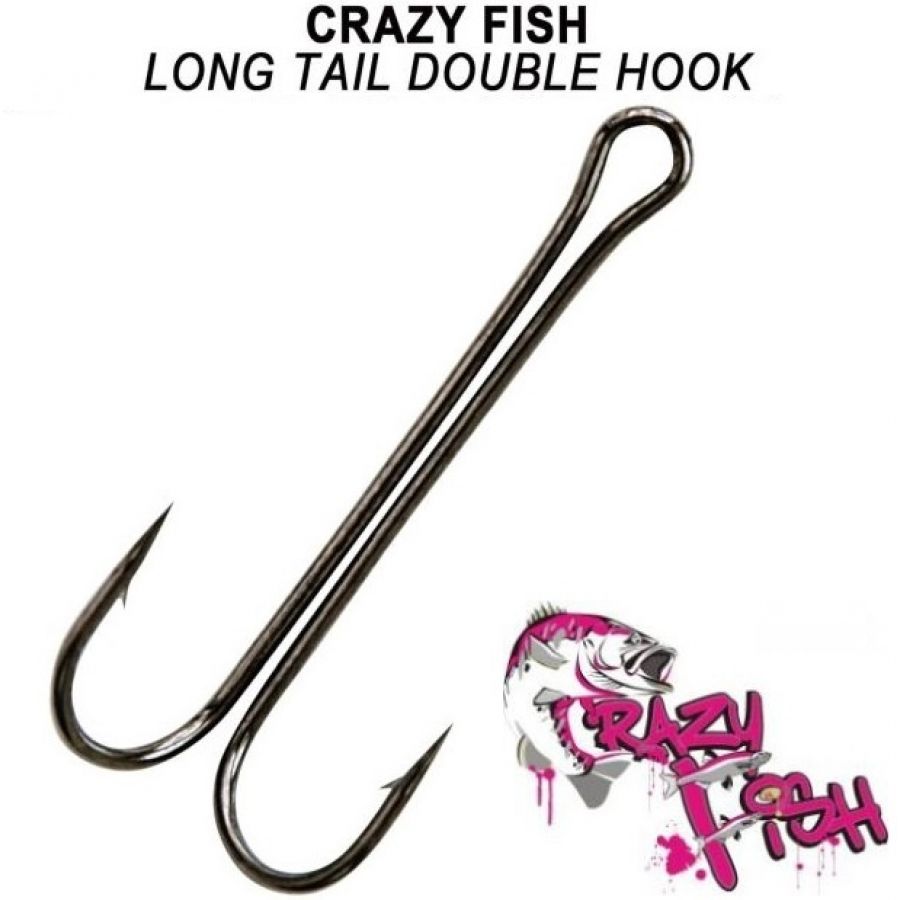 Лонг тейл. Crazy Fish long Tail Double Hook. Крючки двойные Jig it m-long Double Hooks, 10 шт/уп. №1/0. Крючок Crazy Fish long Tail Double Hook размер. Двойной крючок Crazy Fish long Tail Double Hook №8 5 шт размер.