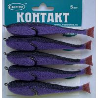 Поролоновая рыбка Контакт (двойник) 7см фиолет-черн