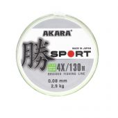 Плетенка AKARA SPORT X-4 FLUO GREEN 130М