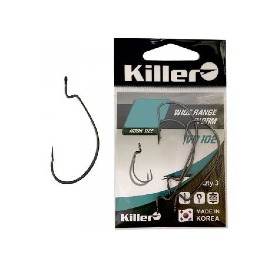 Крючок офсетный Killer Wide Range Worm №8-0