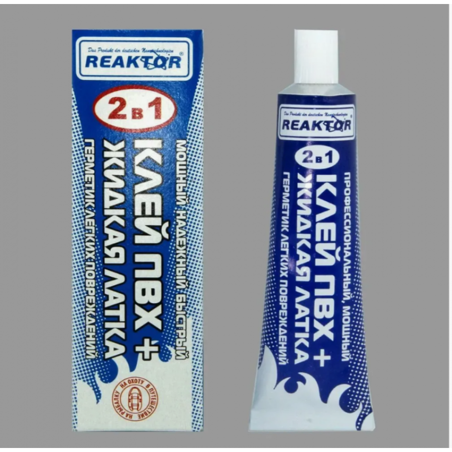 купить Жидкая латка REAKTOR герметизатор + Клей ПВХ 2в1 15мл черный-0