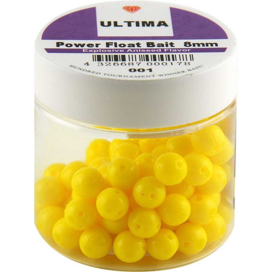 Бойлы силиконовые Ultima Power Float Bait 8мм цв.желтый, Анис-0
