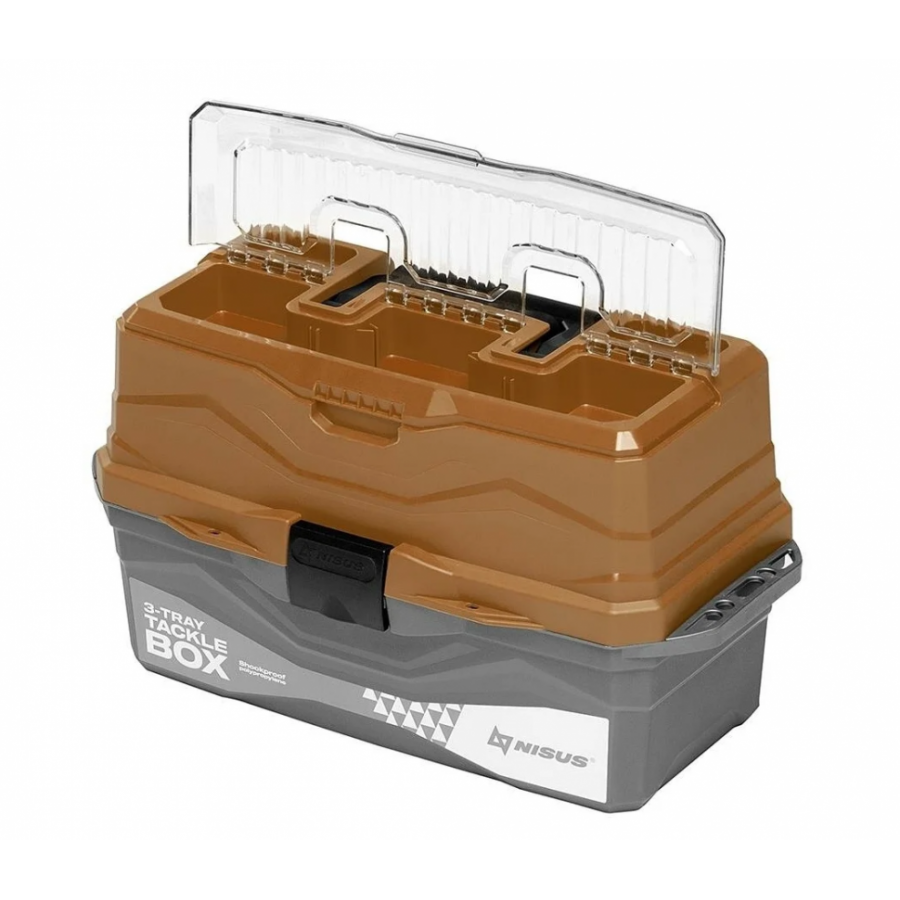 Ящик для снастей Tackle Box трехполочный золотой Nisus-0