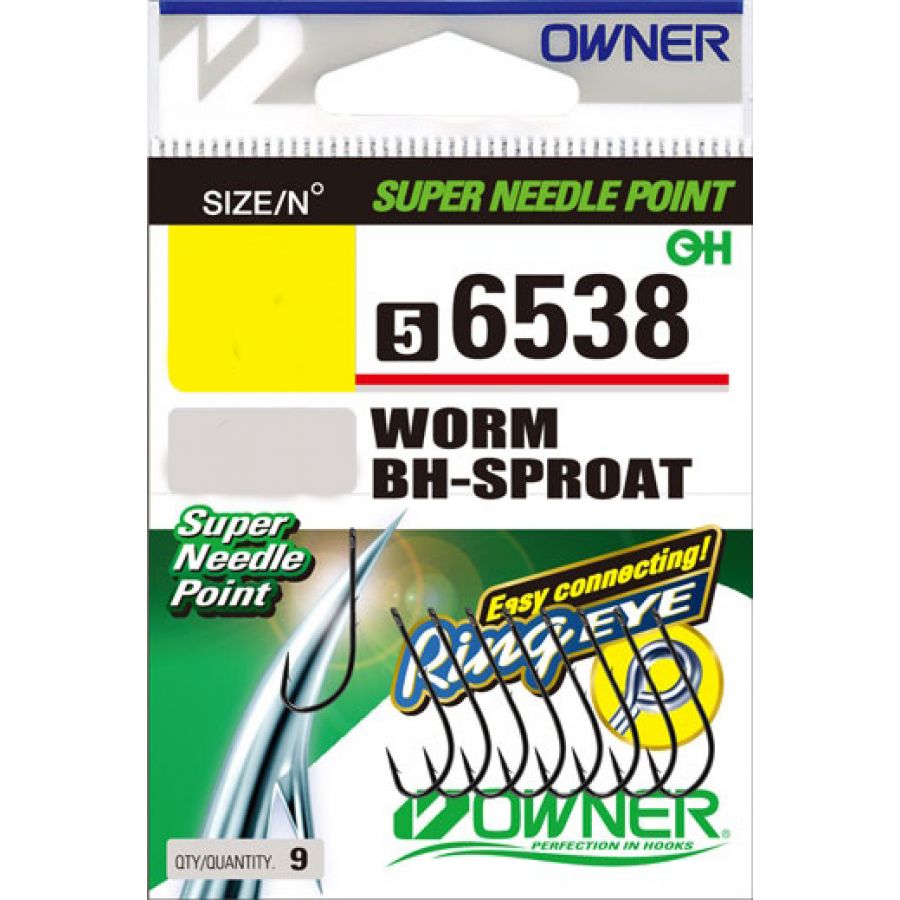 купить Крючок одинарный Owner WORM BH-SPROAT 56538 #4-0