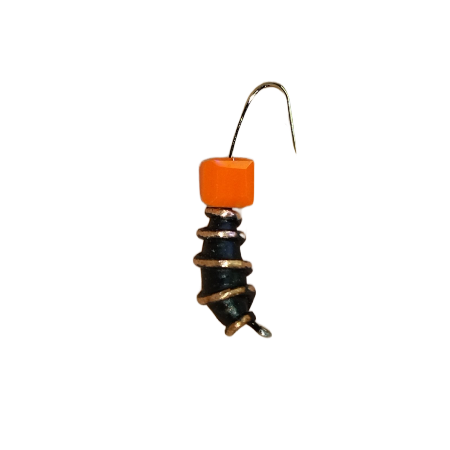 купить Мормышка DS планшет Куколка 0,42 гр d-2,5 черная, кубик оранжевый-0