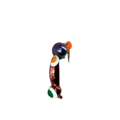 Мормышка DS Златоглазка 0,45г d-2,5 красная,глаз зелен/оранж, шарик бензин