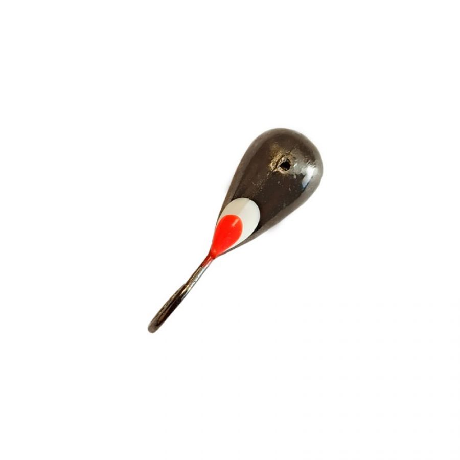 Мормышка DS Fishing для бокового кивка свинцовая Капля удлинен. d-4,0 0,75гр серебро,оранж глаз-0