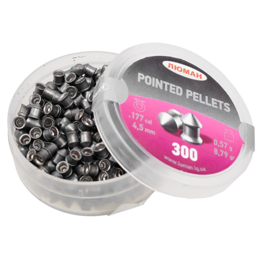 Пули Люман Pointed pellets конические 0,57г 4,5мм 300шт-0