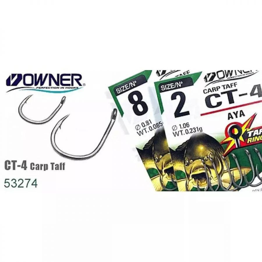 Крючок одинарный Owner 53274 Carp Taff Aya СТ-4 #2-0