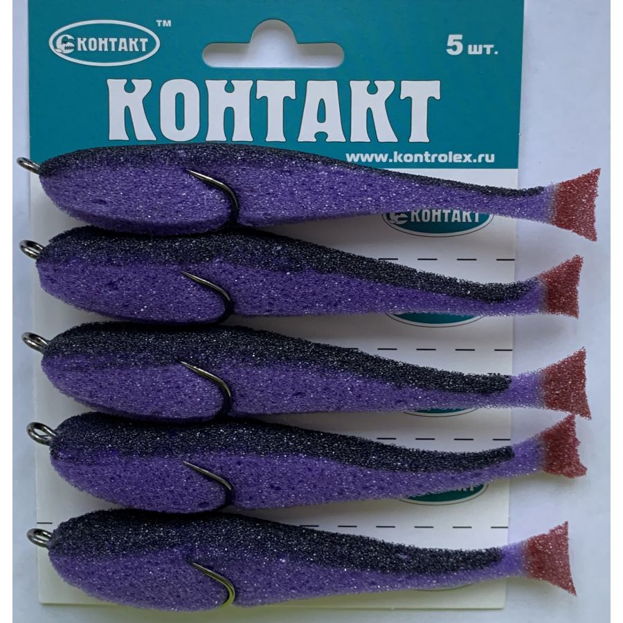 Поролоновая рыбка Контакт (двойник) 10см фиолет-черн-0
