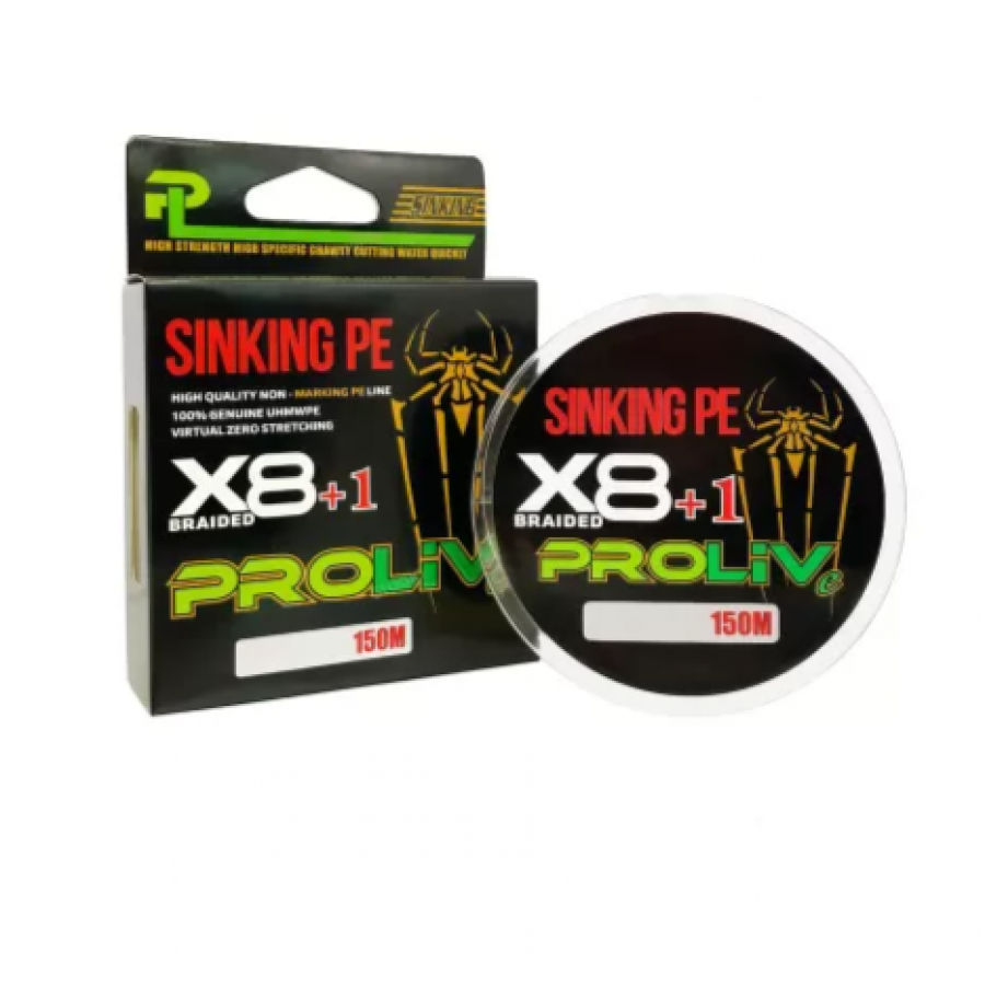 Плетенка ProLive Х8+1 150м тонущая зеленая-0