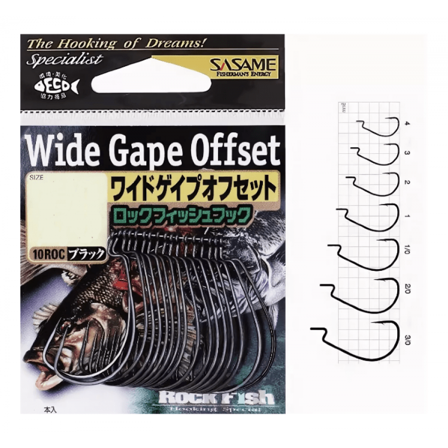 Крючок офсетный Sasame Wide Gape Offset-0